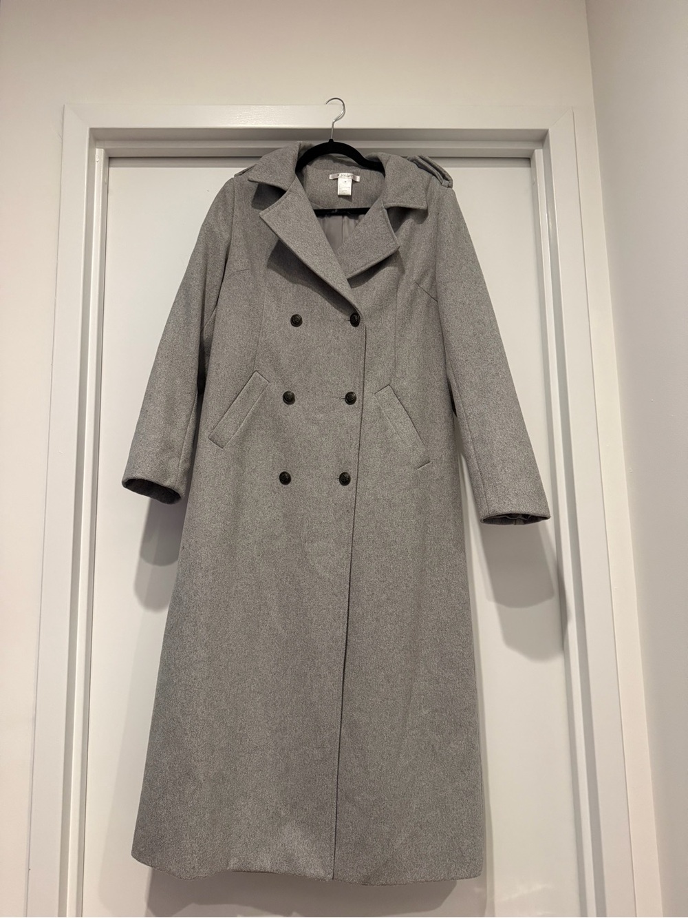 K Jordan Light Gray Double-Breasted Trench Coat